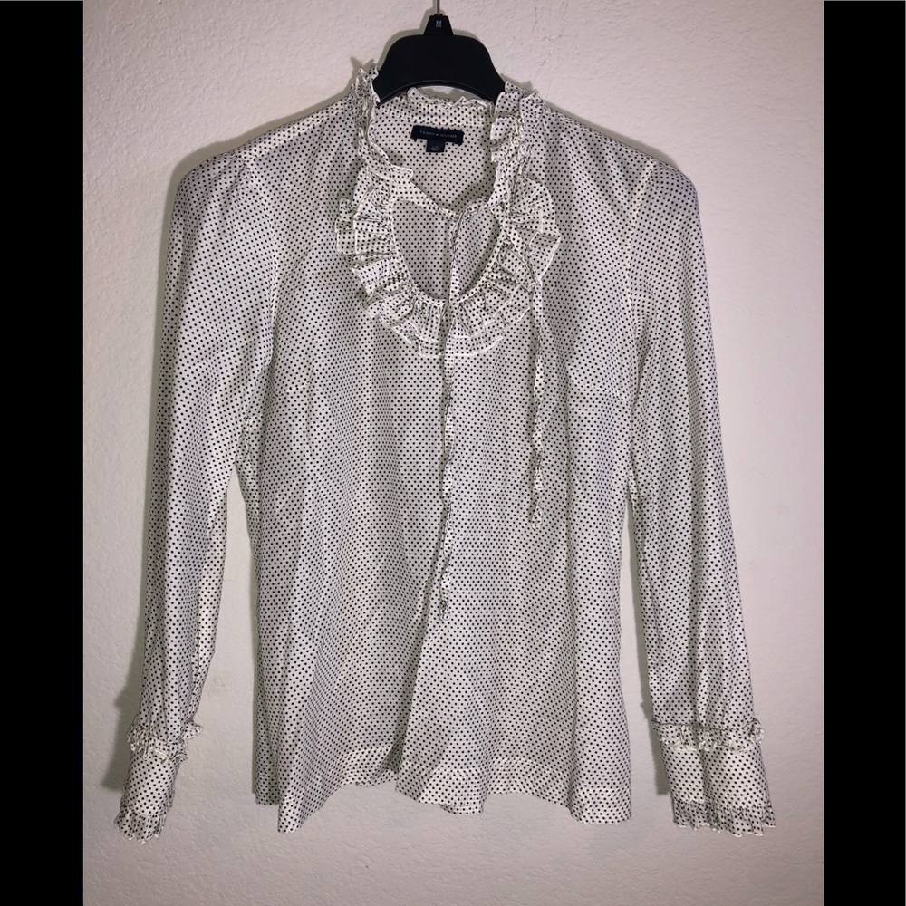 Adorable Tommy Hilfiger polka dot Ruffle Blouse